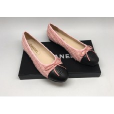 Женские брендовые  балетки Chanel Cruise комбинированные розовые с черным Женские брендовые  балетки Chanel Cruise комбинированные розовые с черным