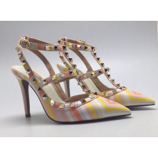 Женские цветные кожаные туфли Valentino Garavani Rockstud Женские цветные кожаные туфли Valentino Garavani Rockstud