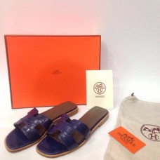 Женские шлепанцы Hermes Blue  Женские шлепанцы Hermes Blue