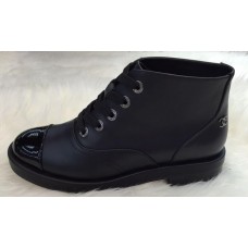 Женские осенние брендовые кожаные ботинки Chanel Cruise Black Женские осенние брендовые кожаные ботинки Chanel Cruise Black