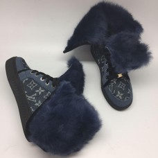Женские зимние замшевые кеды Louis Vuitton синие Женские зимние замшевые кеды Louis Vuitton синие