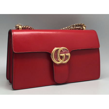 Женская кожаная сумка Gucci красная