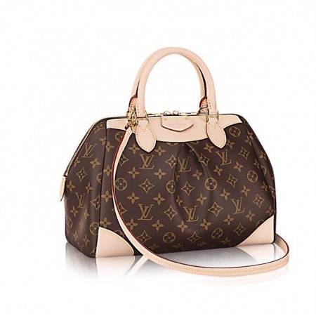 Женская брендовая кожаная коричневая сумка Louis Vuitton Broun V