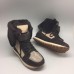 Женские зимние замшевые кроссовки Brunello Cucinelli коричневые с мехом