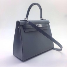 Женская кожаная сумка Hermes голубая 28 см Женская кожаная сумка Hermes голубая 28 см