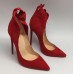 Женские замшевые красные туфли Christian Louboutin 12 см