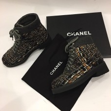 Женские осенние брендовые ботинки Chanel High Broun Женские осенние брендовые ботинки Chanel High Broun