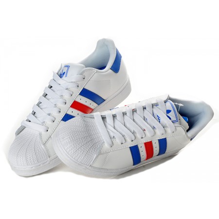 Кроссовки Adidas Superstar White/Blue/Red