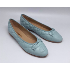 Женские брендовые кожаные балетки Chanel Cruise Light Blue Женские брендовые кожаные балетки Chanel Cruise Light Blue