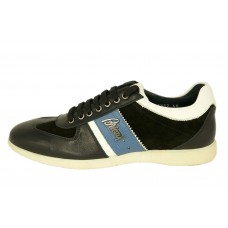 Мужские кожаные летние кроссовки Brioni черные