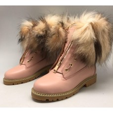 Зимние Ботинки Balmain Pink High II с Мехом