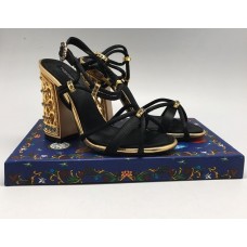 Босоножки Dolce&Gabbana черные с золотым каблуком Босоножки Dolce&Gabbana черные с золотым каблуком