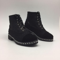 Осенние женские ботинки Chanel High Black Осенние женские ботинки Chanel High Black
