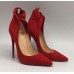 Женские замшевые красные туфли Christian Louboutin 12 см