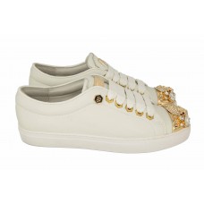 Женские белые кожаные кроссовки Philipp Plein Skull Женские белые кожаные кроссовки Philipp Plein Skull
