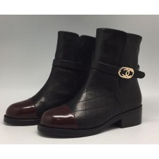 Женские осенние сапоги Chanel Black/Bordo Женские осенние сапоги Chanel Black/Bordo