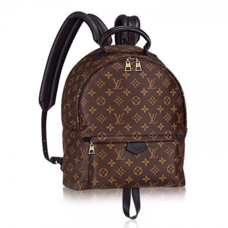 Женский брендовый коричневый кожаный рюкзак Louis Vuitton Palm Springs