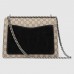 Бежевая хлопково-кожаная сумка через плечо Gucci Dionysus GG Supreme