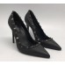 Женские летние кожаные туфли Valentino Garavani Rockstud черные с отделкой