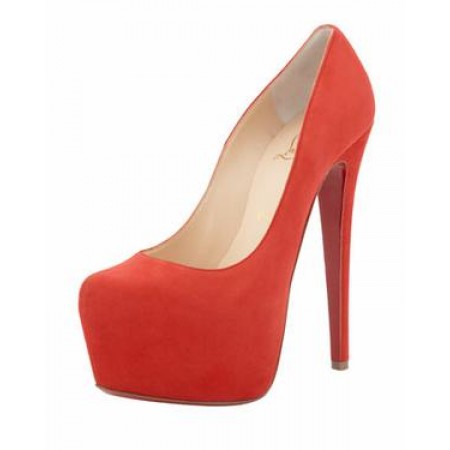 Женские замшевые туфли на платформе Christian Louboutin Pigalle красные