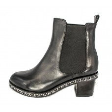 Женские брендовые кожаные полусапоги Chanel High Black Женские брендовые кожаные полусапоги Chanel High Black
