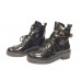 Женские осенние кожаные ботинки Balenciaga Black Leather