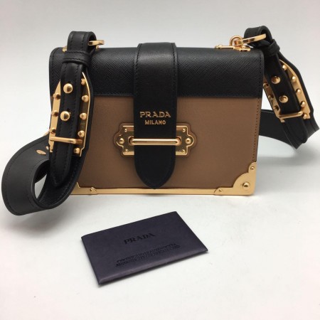 Женская сумка Prada Black/Broun/Gold