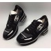 Женские замшевые кроссовки Chanel EX Sport черно-белые на каблуке