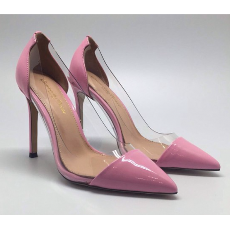 Женские летние кожаные туфли Gianvito Rossi Plexi розовые