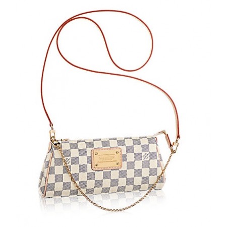 Женская брендовая кожаная сумка Louis Vuitton Eva White