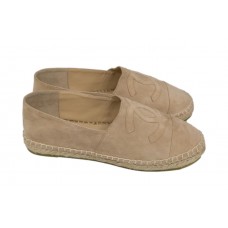 Женские замшевые брендовые эспадрильи Chanel Cruise Full Beige Женские замшевые брендовые эспадрильи Chanel Cruise Full Beige