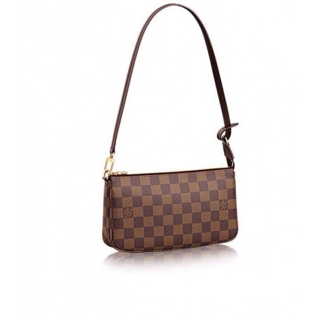 Женская брендовая кожаная сумка Louis Vuitton Pochette Broun