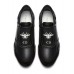 Женские черные кожаные кроссовки Christian Dior Cruise с рисунком и перфорацией 