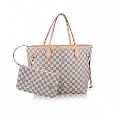Женская  брендовая кожаная сумка Louis Vuitton NeverFull White Женская  брендовая кожаная сумка Louis Vuitton NeverFull White