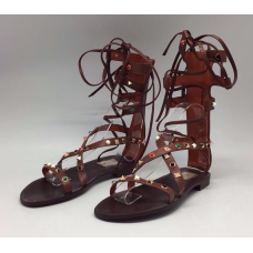 Женские кожаные высокие сандалии Valentino Garavani Rockstud Женские кожаные высокие сандалии Valentino Garavani Rockstud
