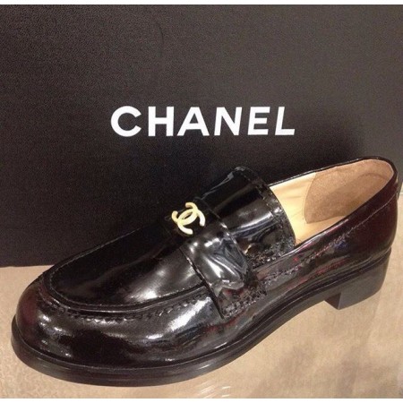 Женские брендовые кожаные лоферы Chanel Cruise Черные