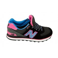 Женские цветные кроссовки New Balance 574 Black/Grey/Pink Женские цветные кроссовки New Balance 574 Black/Grey/Pink