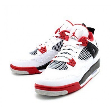 Мужские баскетбольные кроссовки NIKE AIR JORDAN 4 WHITE/BLACK/RED 