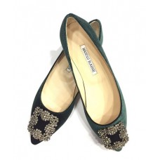Женские летние лоферы Manolo Blahnik изумрудные Женские летние лоферы Manolo Blahnik изумрудные