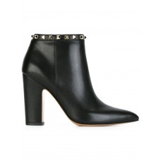 Женские кожаные осенние черные ботильоны Valentino Garavani Rockstud Black Женские кожаные осенние черные ботильоны Valentino Garavani Rockstud Black
