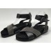 Женские замшевые сандалии Brunello Cucinelli черные с серебристым украшением
