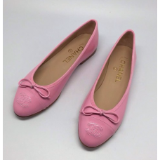 Женские брендовые кожаные балетки Chanel Low Pink Женские брендовые кожаные балетки Chanel Low Pink