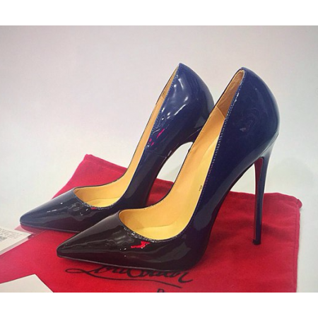 Женские лакированные туфли Christian Louboutin Pigalle Blue