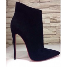 Женские осенние замшевые ботильоны Christian Louboutin Black Velvet Женские осенние замшевые ботильоны Christian Louboutin Black Velvet