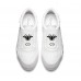 Женские белые кожаные кроссовки Christian Dior Cruise с рисунком и перфорацией 