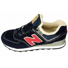 Зимние Кроссовки New Balance 574 Blue/Red с мехом Зимние Кроссовки New Balance 574 Blue/Red с мехом