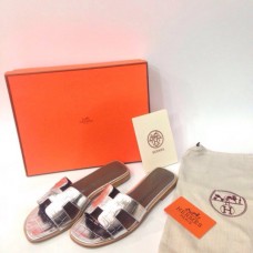 Женские шлепанцы Hermes Silver Женские шлепанцы Hermes Silver