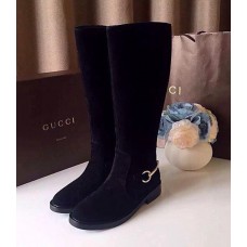 Женские осенние замшевые сапоги Gucci черные Женские осенние замшевые сапоги Gucci черные