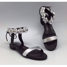 Женские брендовые сандалии Chanel Cruise Black/Silver Женские брендовые сандалии Chanel Cruise Black/Silver