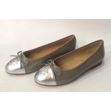 Женские брендовые балетки Chanel Cruise Low Grey/Silver Женские брендовые балетки Chanel Cruise Low Grey/Silver